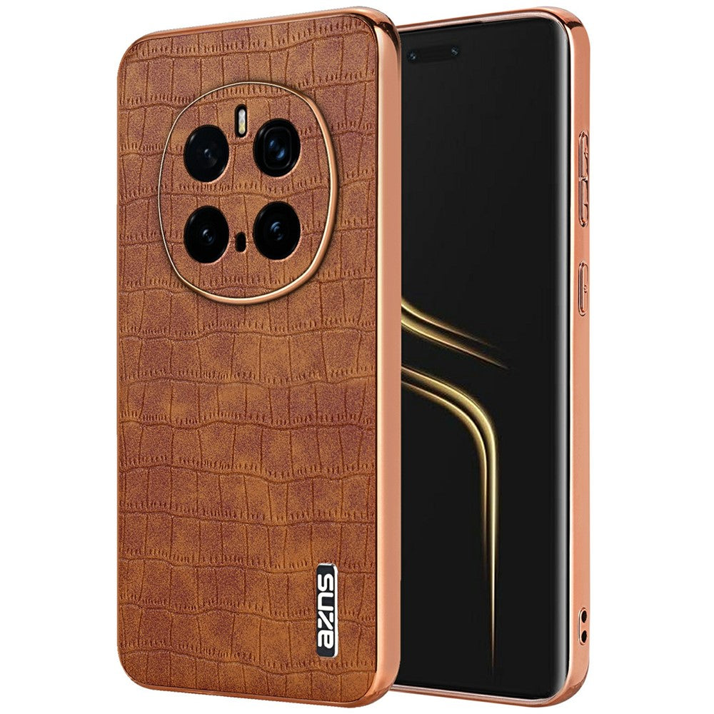 AZNS For Honor Magic7 Pro 5G Case Electroplating Crocodile Texture PU + TPU Phone Cover
