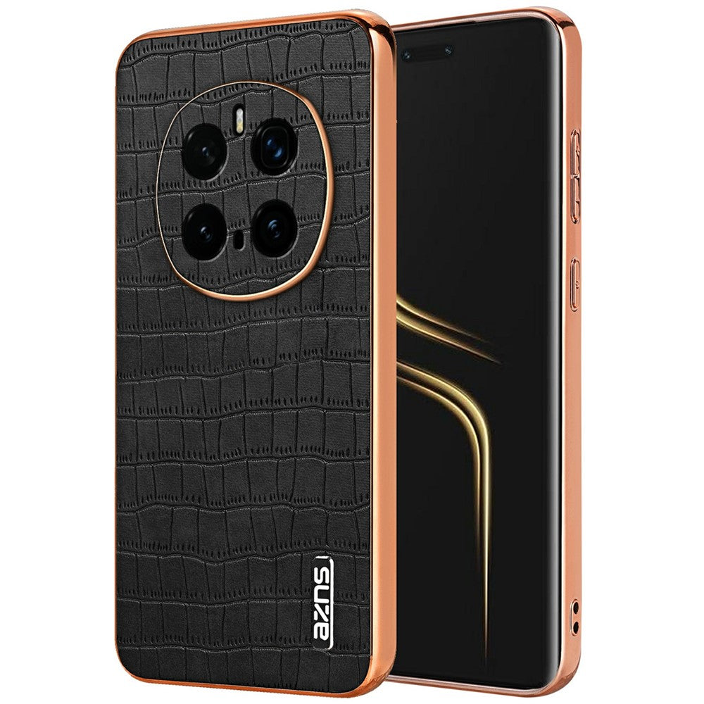 AZNS For Honor Magic7 Pro 5G Case Electroplating Crocodile Texture PU + TPU Phone Cover