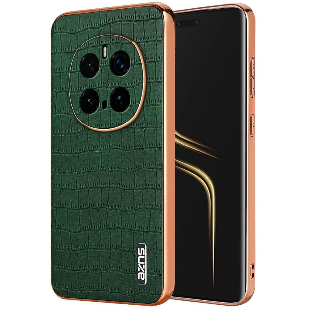 AZNS For Honor Magic7 Pro 5G Case Electroplating Crocodile Texture PU + TPU Phone Cover