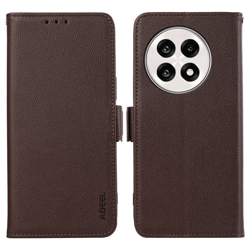 ABEEL mobilskal För OnePlus 13R 5G / Ace 5 5G / Ace 5 Pro 5G Litchi Texture Leather RFID Blocking Cover