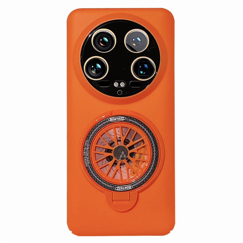For Xiaomi 14 Ultra PC Phone Case Rotating Spinner Ring Kickstand Rubberized Back Cover