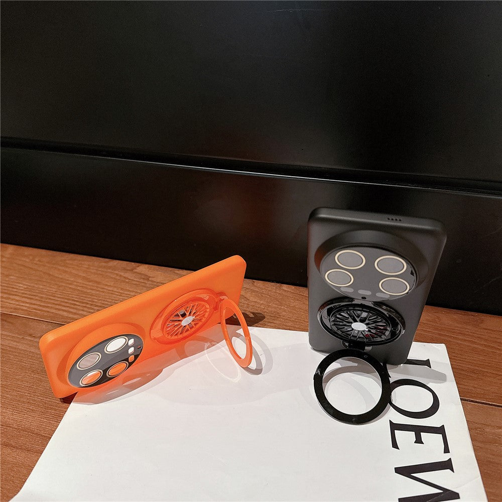 For Xiaomi 14 Ultra PC Phone Case Rotating Spinner Ring Kickstand Rubberized Back Cover