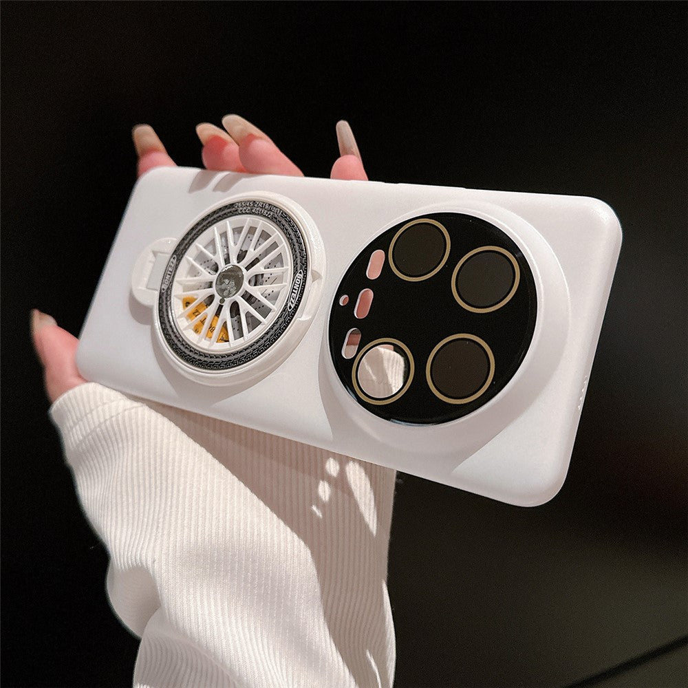 For Xiaomi 14 Ultra PC Phone Case Rotating Spinner Ring Kickstand Rubberized Back Cover