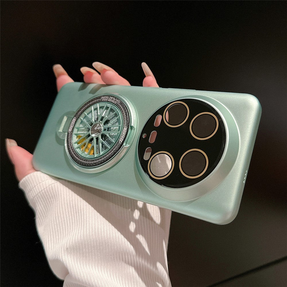 For Xiaomi 14 Ultra PC Phone Case Rotating Spinner Ring Kickstand Rubberized Back Cover