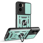 For Motorola Moto G05 4G Case with Slide Camera Lid PC + TPU Kickstand Phone Cover
