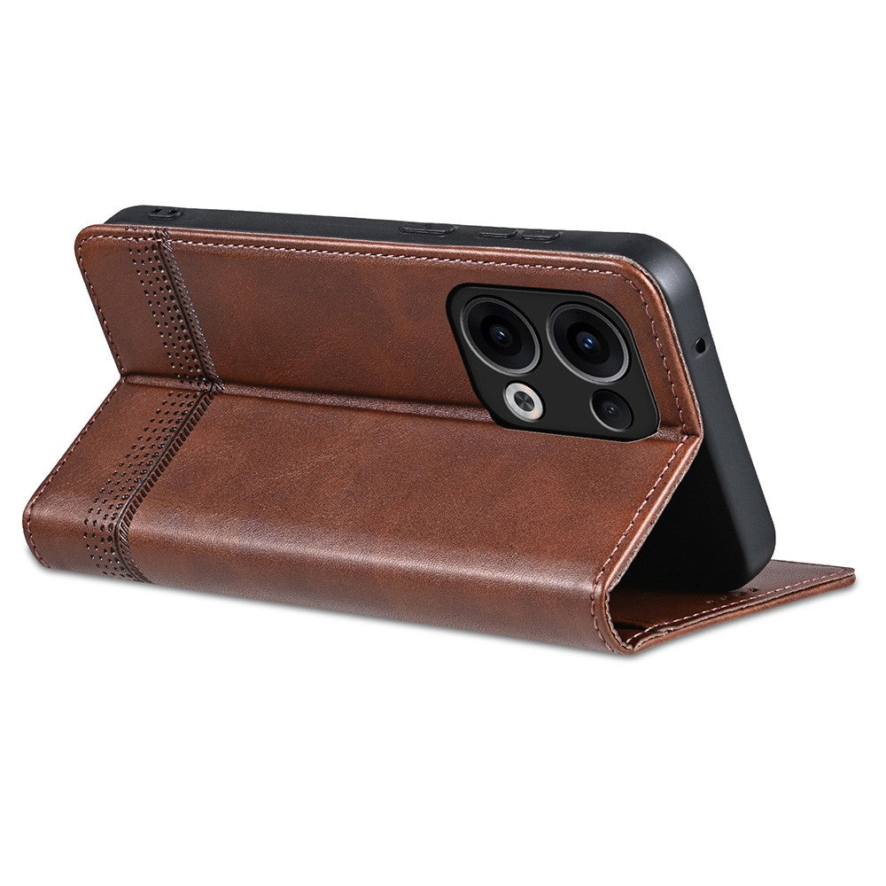 AZNS For Oppo Reno13 5G (Global) Case Cowhide Texture PU Leather Wallet Phone Cover