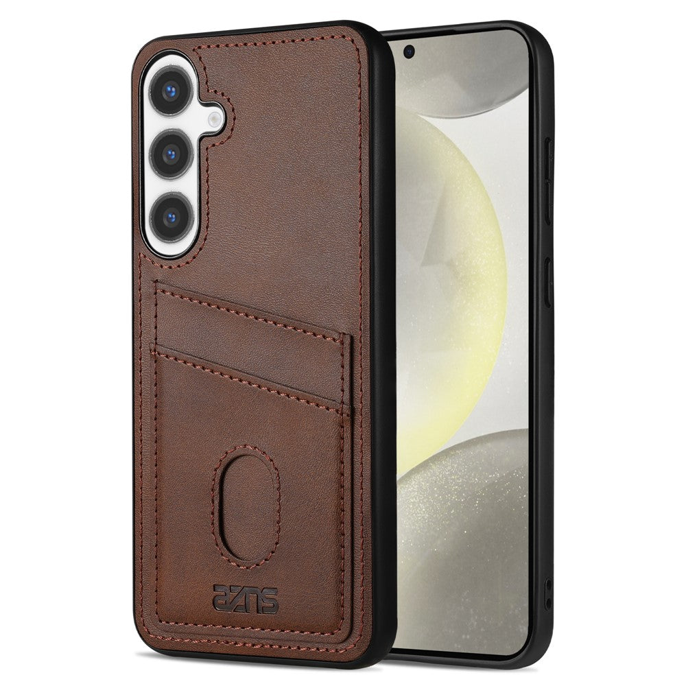 AZNS K1-serien Samsung Galaxy A56 5G-cover med kalveskindsstruktur, stødsikkert PU+TPU-mobilcover med 2 kortpladser
