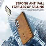 AZNS K1-serien Samsung Galaxy A56 5G-cover med kalveskindsstruktur, stødsikkert PU+TPU-mobilcover med 2 kortpladser