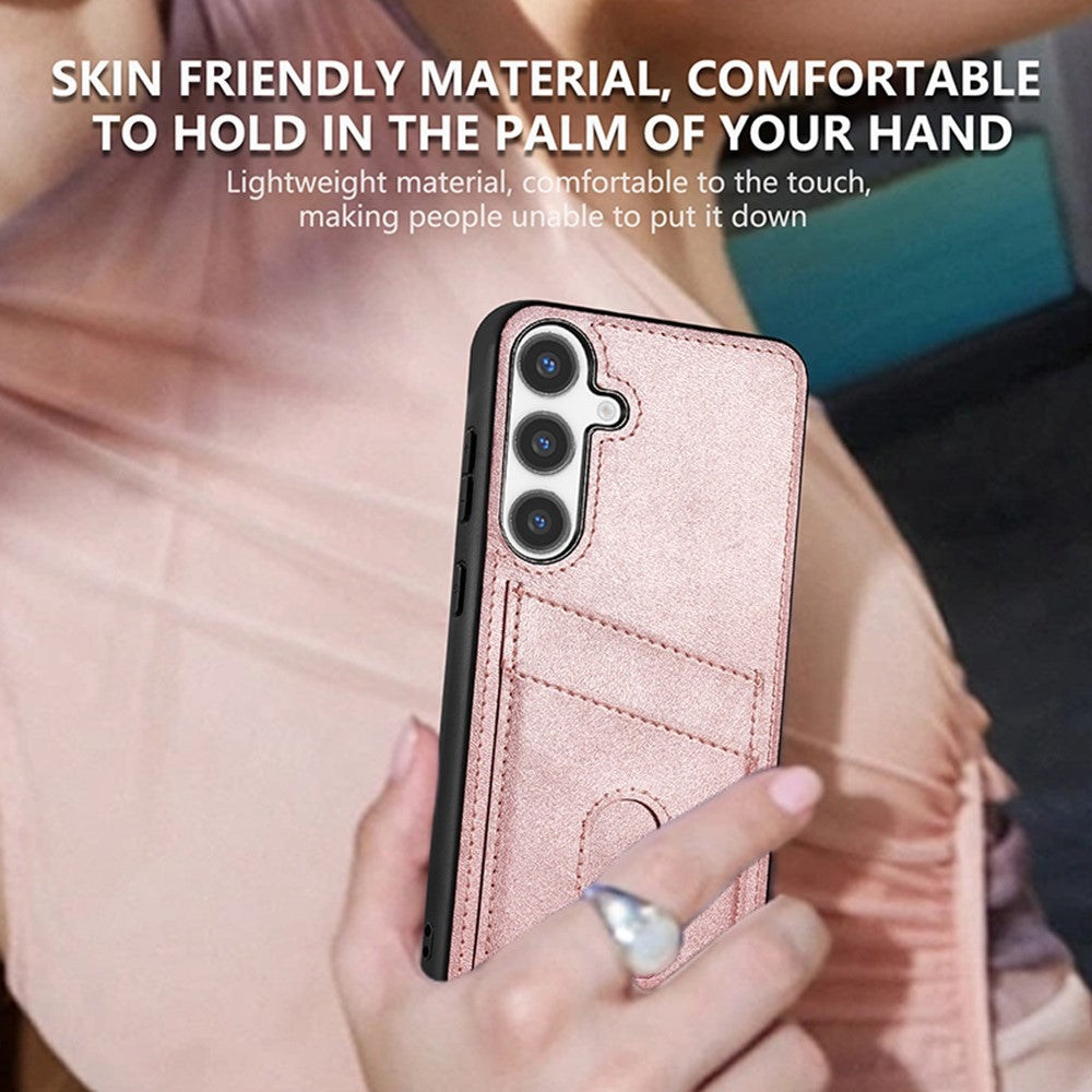AZNS K1-serien Samsung Galaxy A56 5G-cover med kalveskindsstruktur, stødsikkert PU+TPU-mobilcover med 2 kortpladser