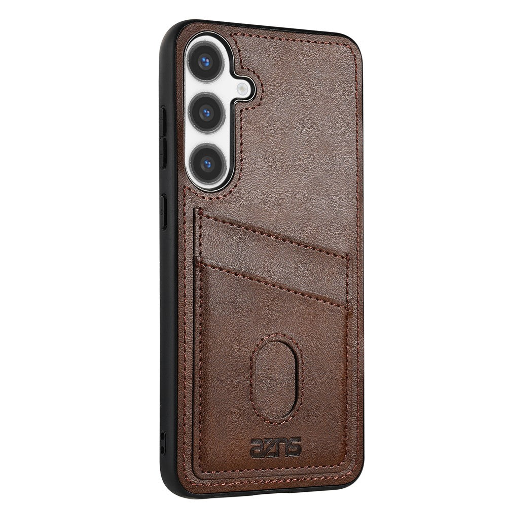 AZNS K1-serien Samsung Galaxy A56 5G-cover med kalveskindsstruktur, stødsikkert PU+TPU-mobilcover med 2 kortpladser