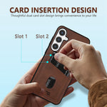 AZNS K1-serien Samsung Galaxy A56 5G-cover med kalveskindsstruktur, stødsikkert PU+TPU-mobilcover med 2 kortpladser