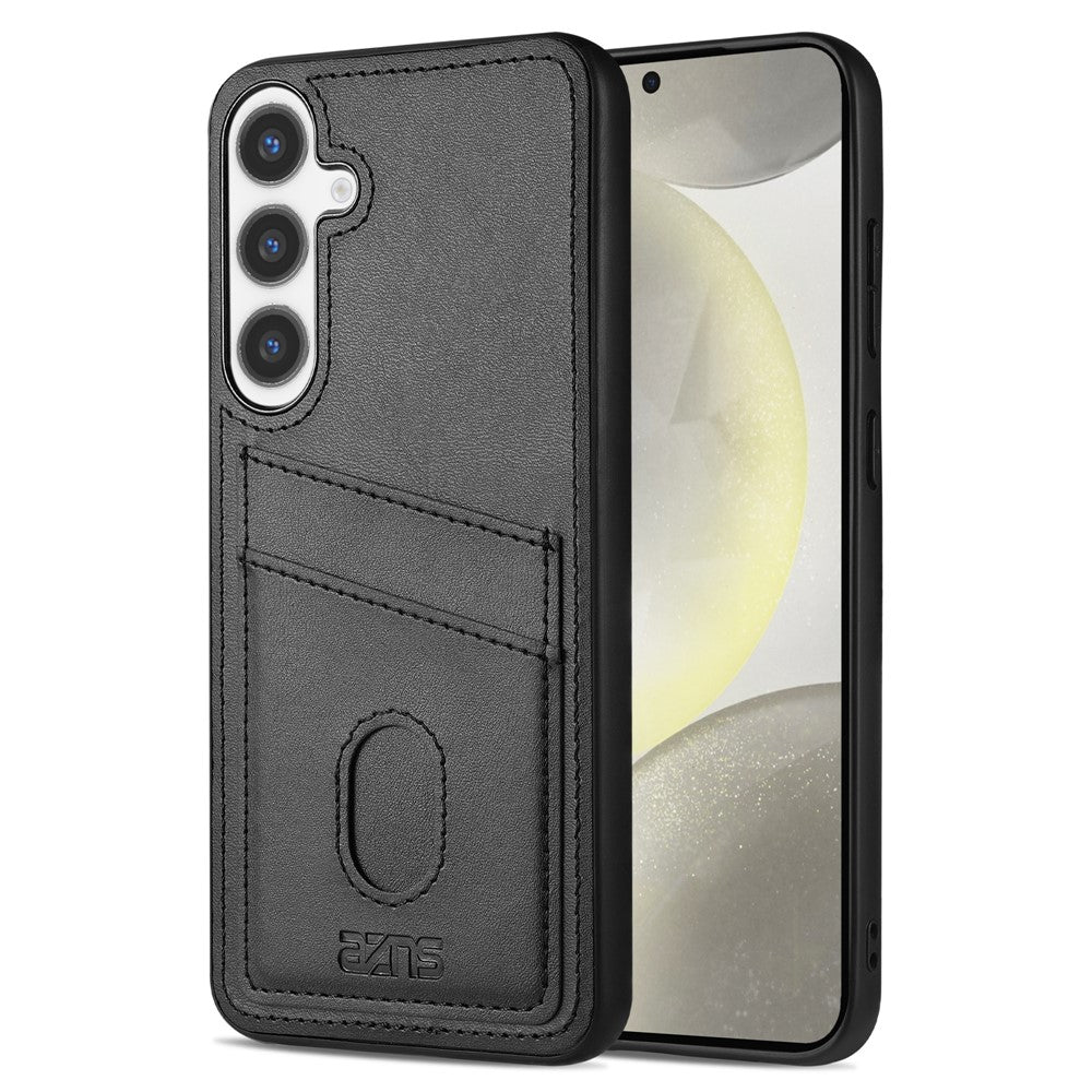 AZNS K1-serien Samsung Galaxy A56 5G-cover med kalveskindsstruktur, stødsikkert PU+TPU-mobilcover med 2 kortpladser