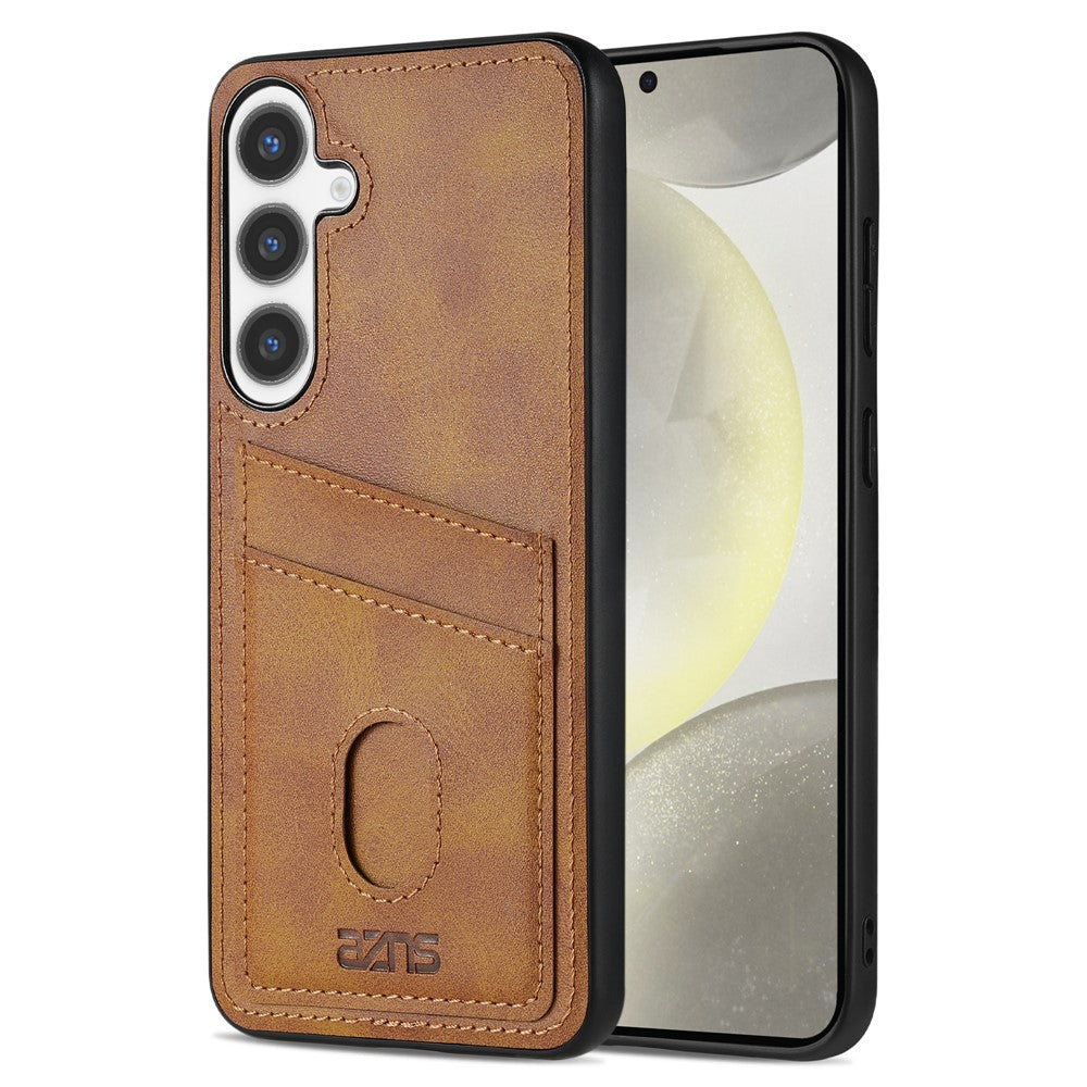 AZNS K1-serien Samsung Galaxy A56 5G-cover med kalveskindsstruktur, stødsikkert PU+TPU-mobilcover med 2 kortpladser