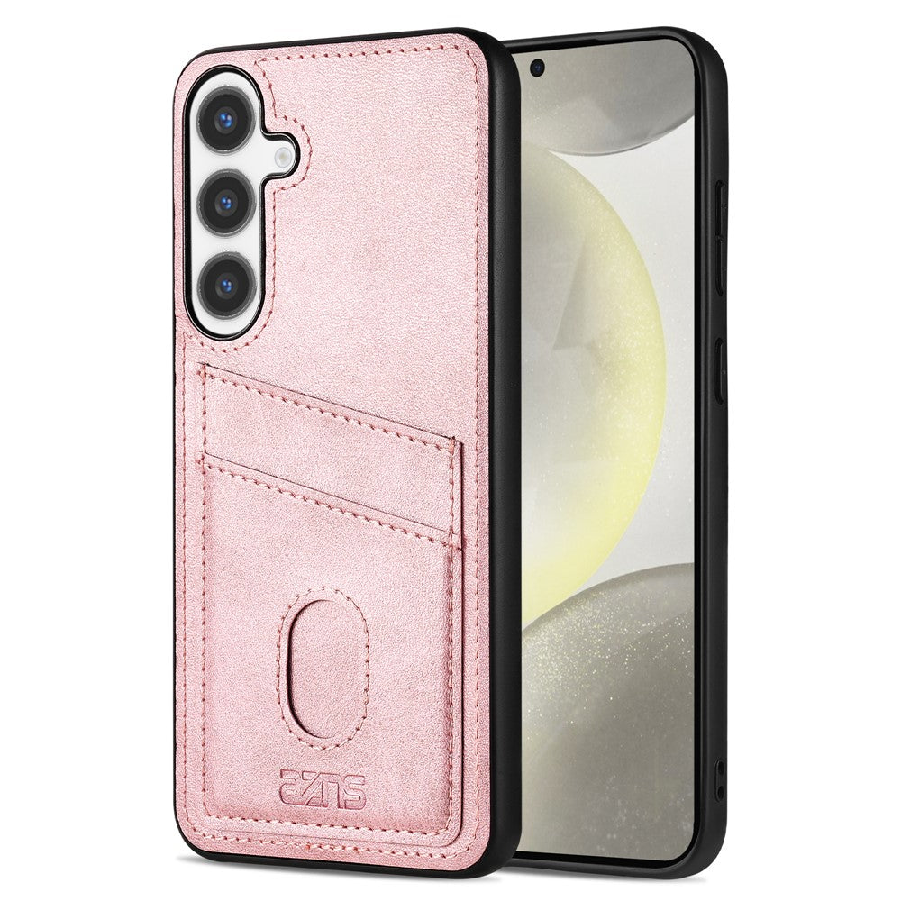 AZNS K1-serien Samsung Galaxy A56 5G-cover med kalveskindsstruktur, stødsikkert PU+TPU-mobilcover med 2 kortpladser