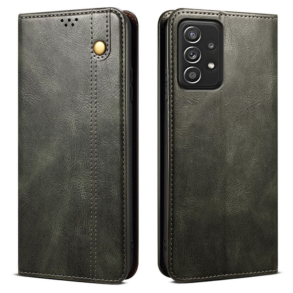 For Samsung Galaxy A52 4G / 5G / A52s 5G Case Crazy Horse Texture Waxy Leather Wallet Stand Phone Cover