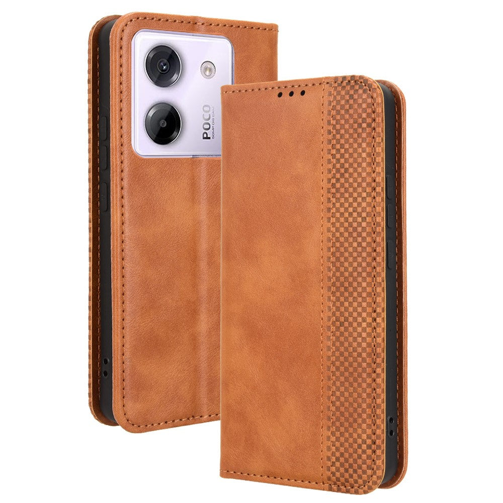 For Xiaomi Poco M7 Pro 5G Leather Case Wallet Stand Retro Texture Phone Cover