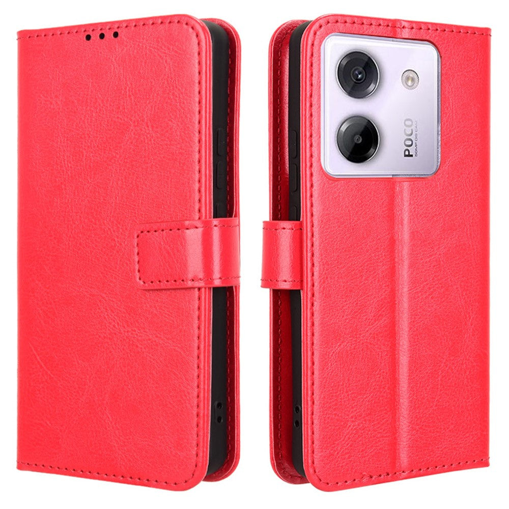 For Xiaomi Poco M7 Pro 5G Case Crazy Horse Texture PU Leather Phone Wallet Cover