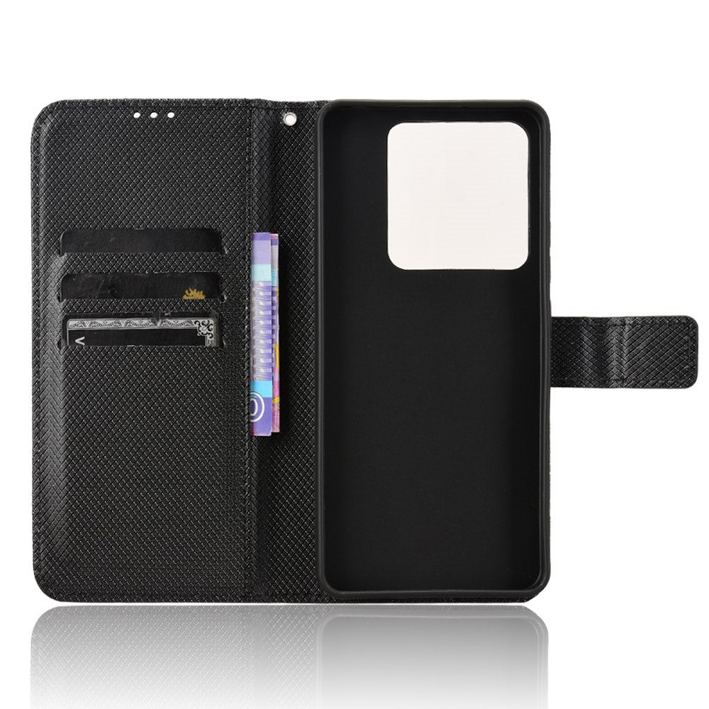 For Xiaomi Poco M7 Pro 5G Case PU Leather Diamond Texture Wallet Phone Cover