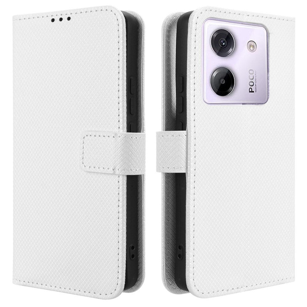 For Xiaomi Poco M7 Pro 5G Case PU Leather Diamond Texture Wallet Phone Cover