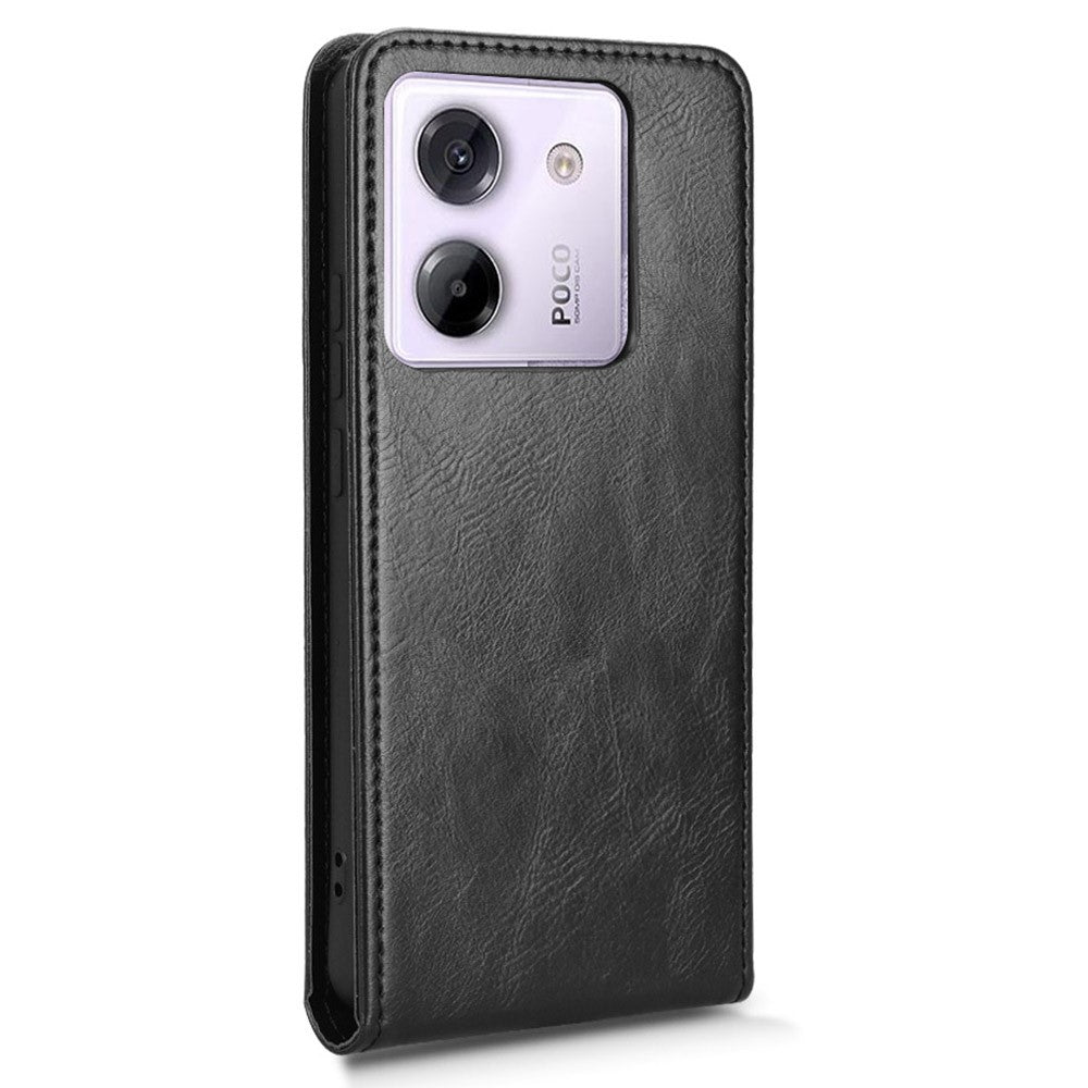 For Xiaomi Poco M7 Pro 5G / Redmi Note 14 5G Case with Card Slot Magnetic Vertical Flip Leather Phone Cover