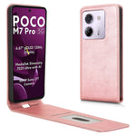 For Xiaomi Poco M7 Pro 5G / Redmi Note 14 5G Case with Card Slot Magnetic Vertical Flip Leather Phone Cover