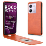 For Xiaomi Poco M7 Pro 5G / Redmi Note 14 5G Case with Card Slot Magnetic Vertical Flip Leather Phone Cover