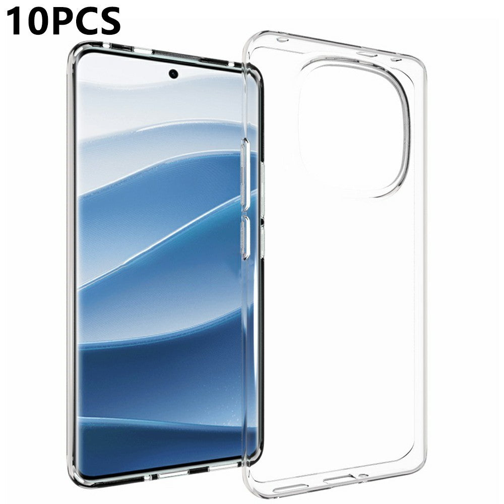 10Pcs  /  Pack For Xiaomi Redmi Note 14 Pro+ 5G Case Watermark Free TPU Protective Clear Phone Cover