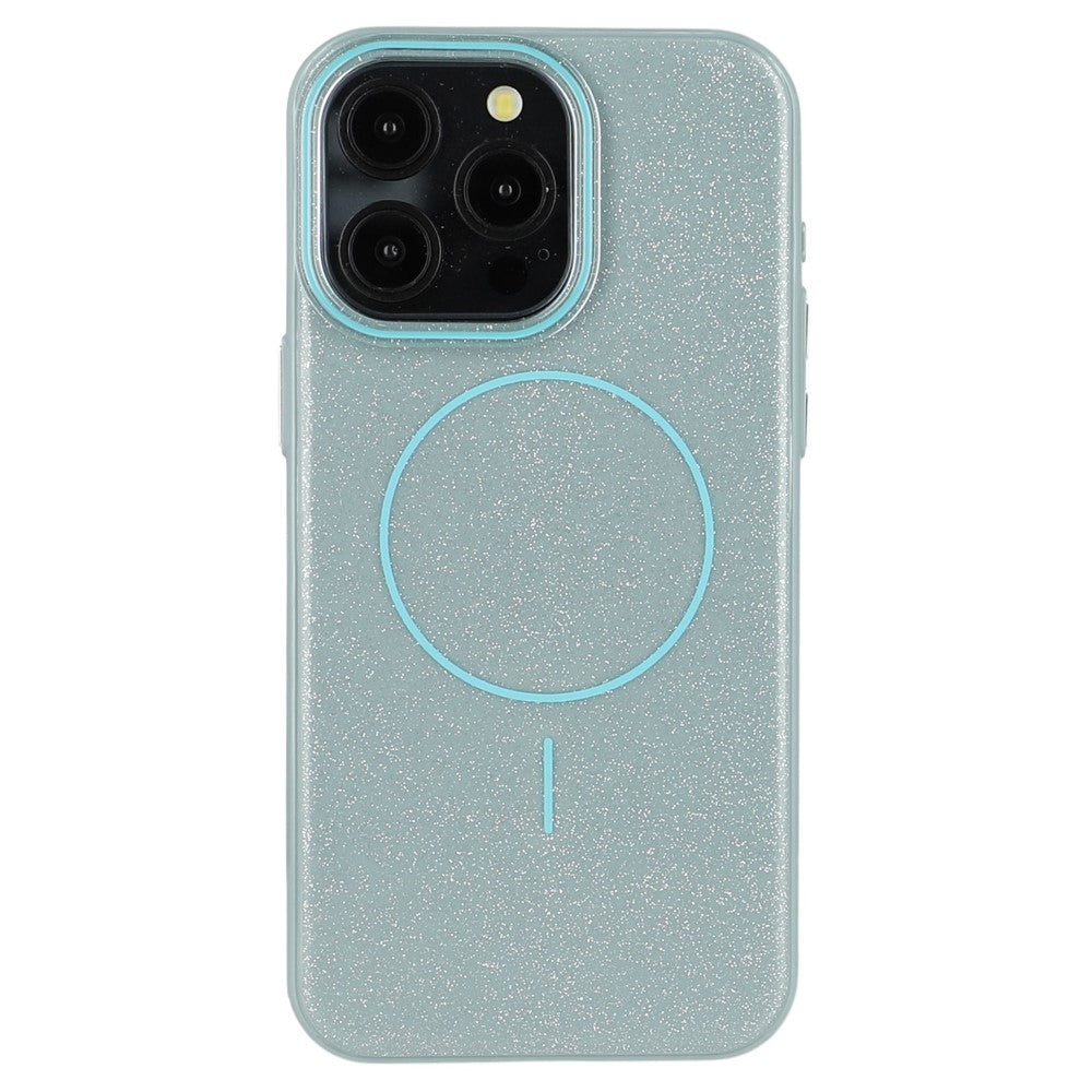 For iPhone 15 Pro Case Compatible with MagSafe Glitter Design IMD TPU + PC Phone Back Cover