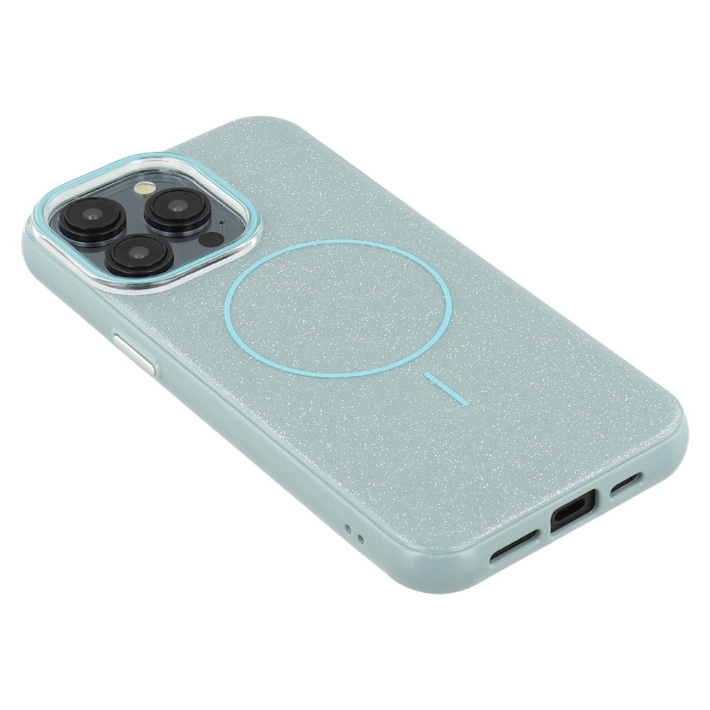 For iPhone 15 Pro Case Compatible with MagSafe Glitter Design IMD TPU + PC Phone Back Cover