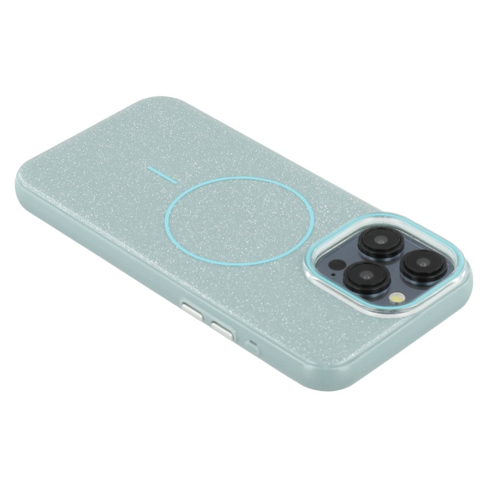For iPhone 15 Pro Case Compatible with MagSafe Glitter Design IMD TPU + PC Phone Back Cover