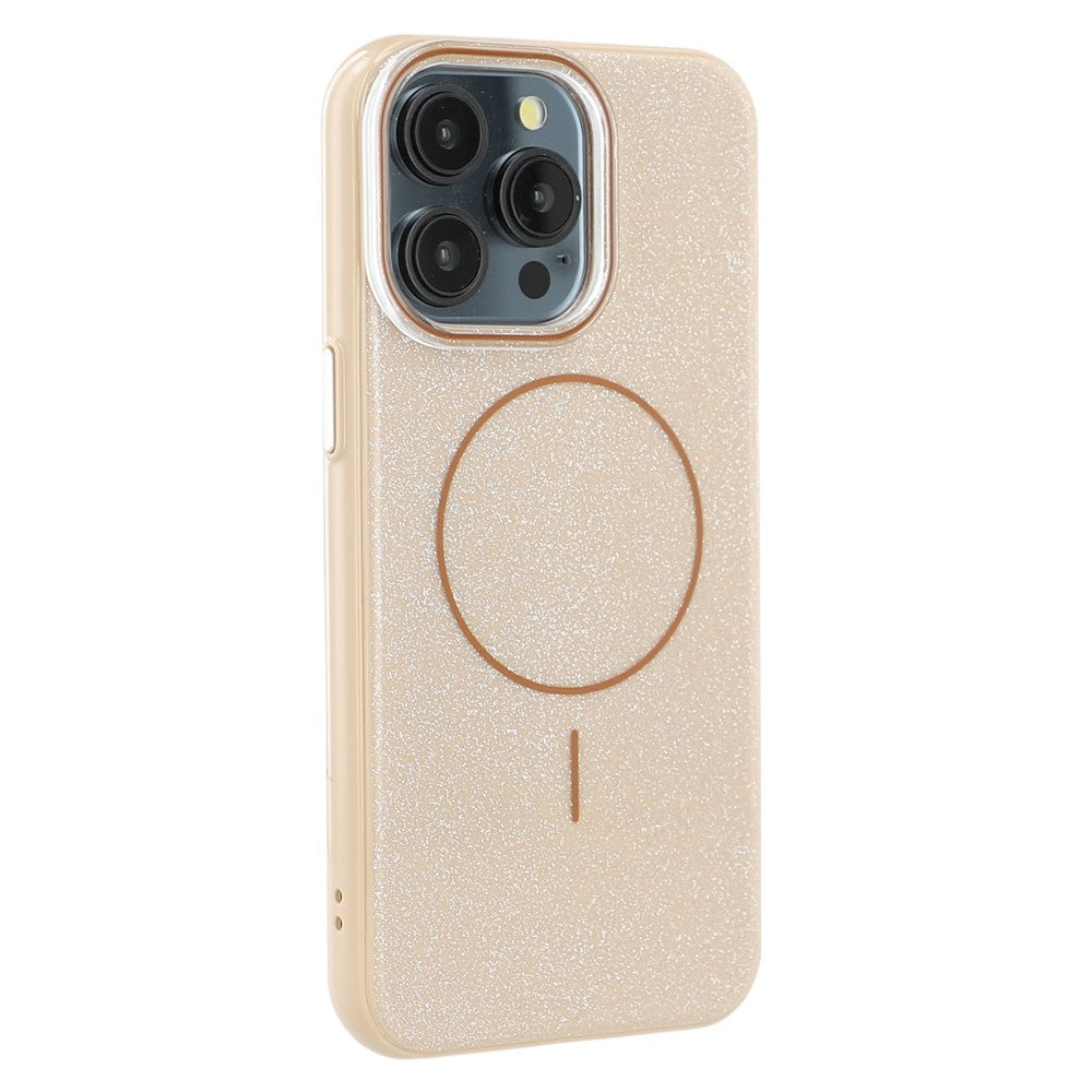 For iPhone 15 Pro Case Compatible with MagSafe Glitter Design IMD TPU + PC Phone Back Cover
