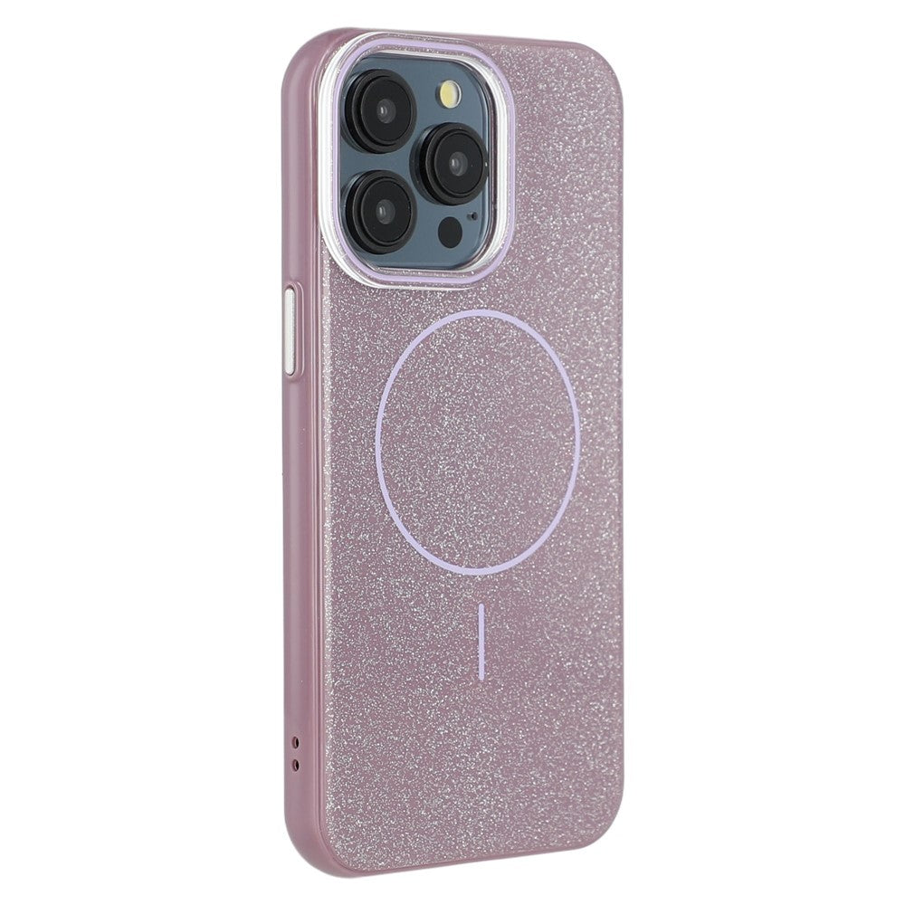 For iPhone 15 Pro Case Compatible with MagSafe Glitter Design IMD TPU + PC Phone Back Cover
