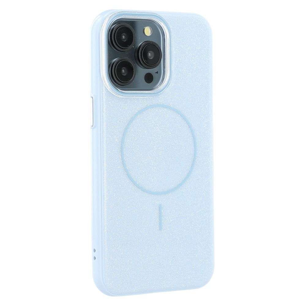 For iPhone 15 Pro Case Compatible with MagSafe Glitter Design IMD TPU + PC Phone Back Cover