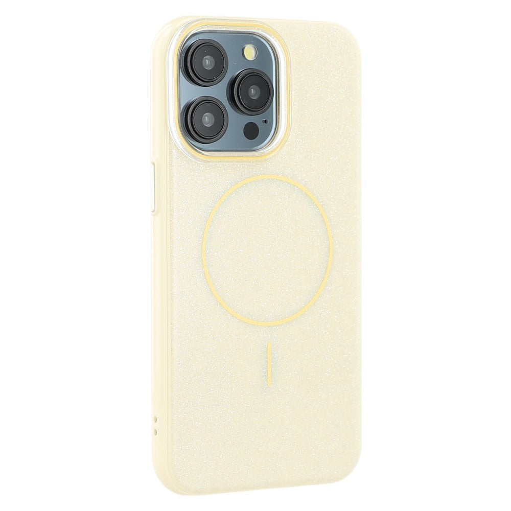 For iPhone 15 Pro Case Compatible with MagSafe Glitter Design IMD TPU + PC Phone Back Cover