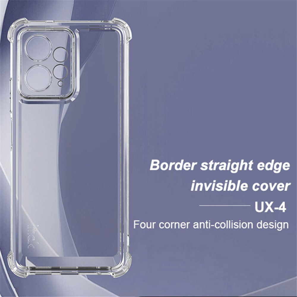 IMAK UX-4 Series For Xiaomi Redmi Note 12 4G Case Straight Frame Four Corner Shockproof Clear TPU Cover