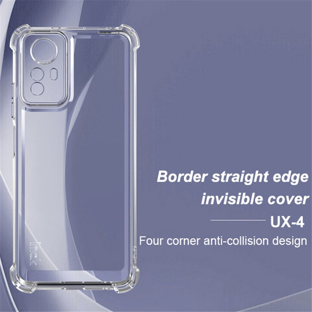 IMAK UX-4 Series For Xiaomi Redmi Note 12S 4G Case Straight Frame Four Corner Shockproof Clear TPU Cover
