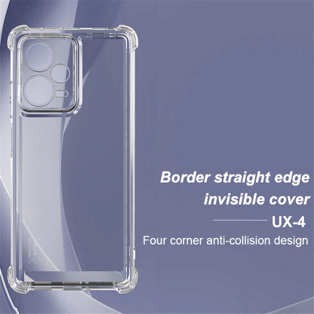 IMAK UX-4 Series For Xiaomi Redmi Note 12 Pro 5G Case Straight Frame Four Corner Shockproof Clear TPU Cover