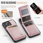 AUTSPACE For iPhone 16 Pro Max Case  A12 Leather Back Cover with Magnetic Detachable Card Bag Kickstand