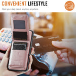AUTSPACE For iPhone 16 Pro Max Case  A12 Leather Back Cover with Magnetic Detachable Card Bag Kickstand