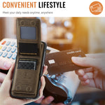 AUTSPACE For iPhone 16 Pro Case  A12 Leather Back Cover with Magnetic Detachable Card Bag Kickstand