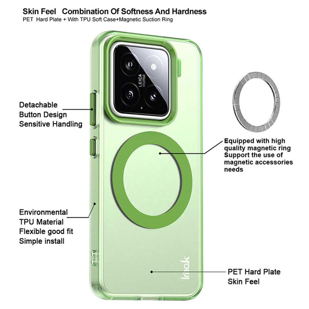 IMAK For Xiaomi 15 / 15 Custom Edition Magnetic Case Candy Color Anti Drop TPU + PET Back Cover