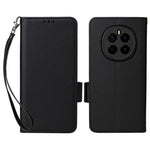 For Honor Magic7 5G Case with Wrist Strap Litchi Texture PU Leather Wallet Phone Cover
