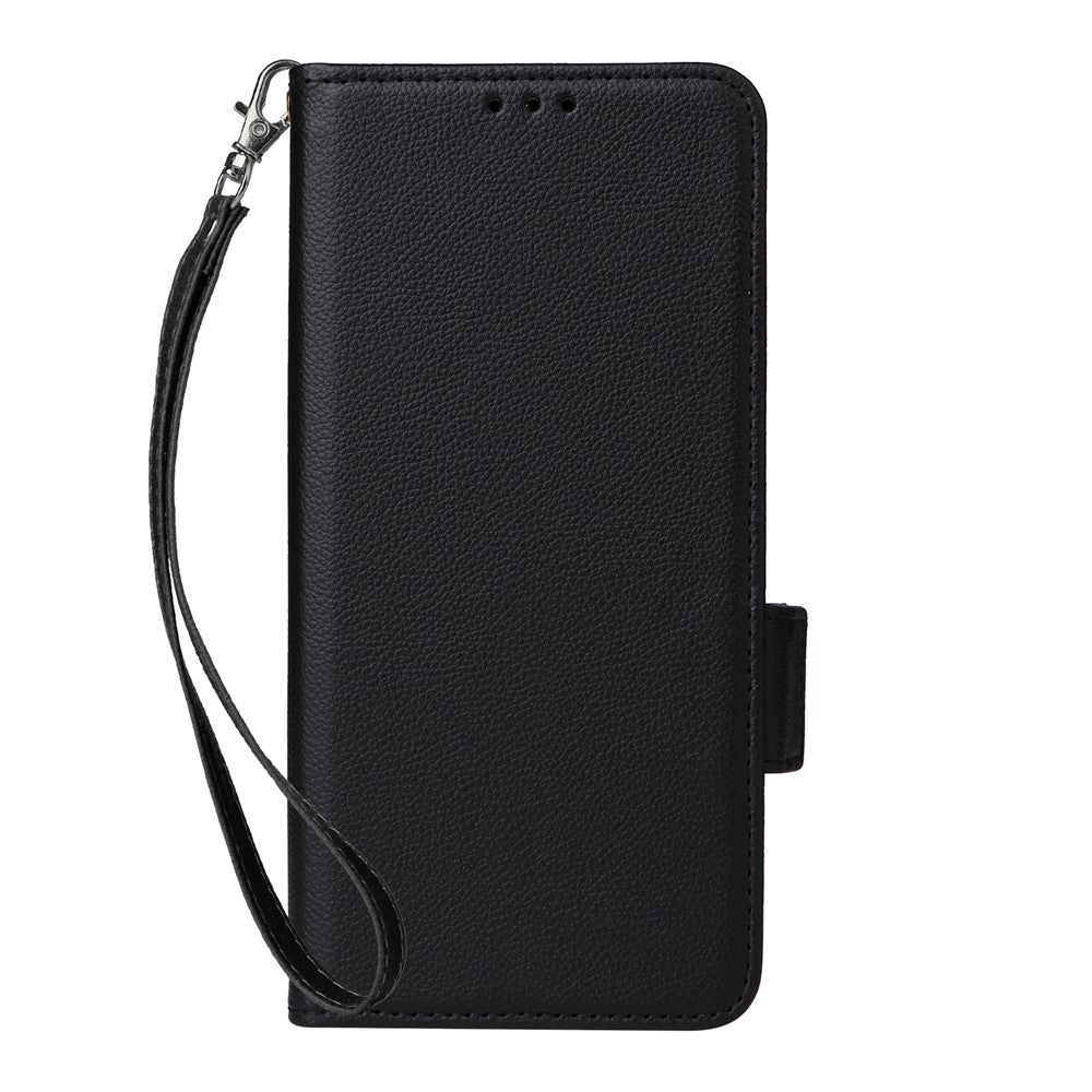 For Honor Magic7 5G Case with Wrist Strap Litchi Texture PU Leather Wallet Phone Cover
