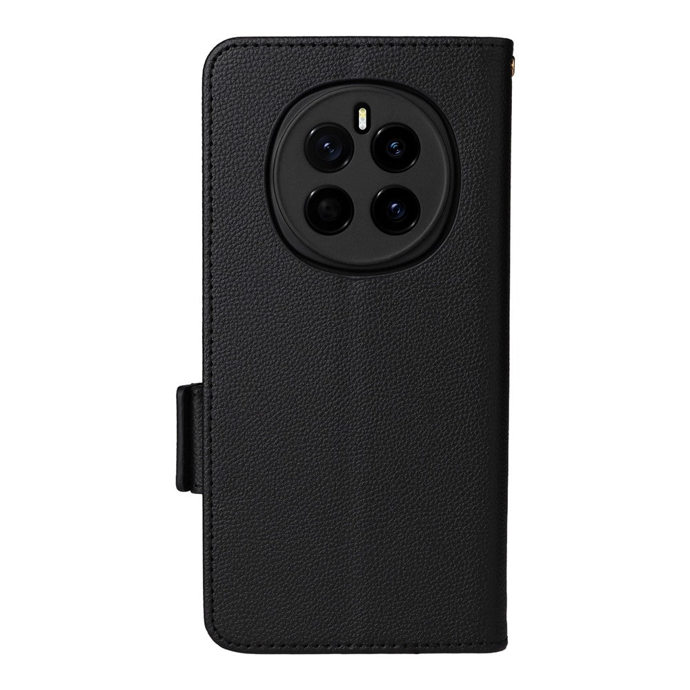 For Honor Magic7 5G Case with Wrist Strap Litchi Texture PU Leather Wallet Phone Cover