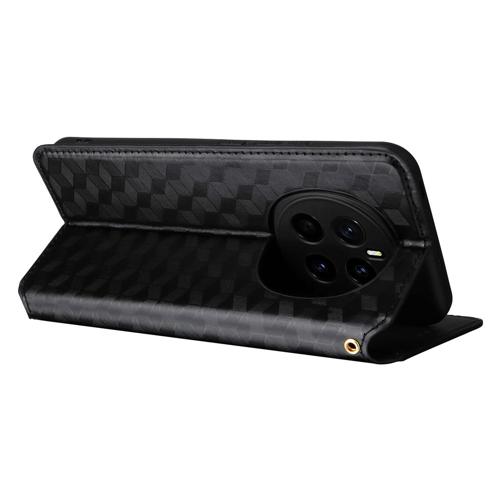 For Honor Magic7 5G Wallet Case Rhombus Imprinted Leather Phone Cover