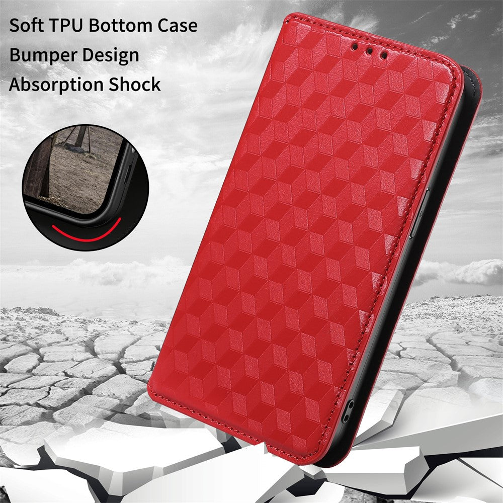 For Honor Magic7 5G Wallet Case Rhombus Imprinted Leather Phone Cover