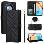 For Honor X9c Smart 5G / X60 5G Wallet Case with Shoulder / Wrist Strap Leather Phone Cover Stand