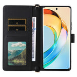 For Honor X9c Smart 5G / X60 5G Wallet Case with Shoulder / Wrist Strap Leather Phone Cover Stand