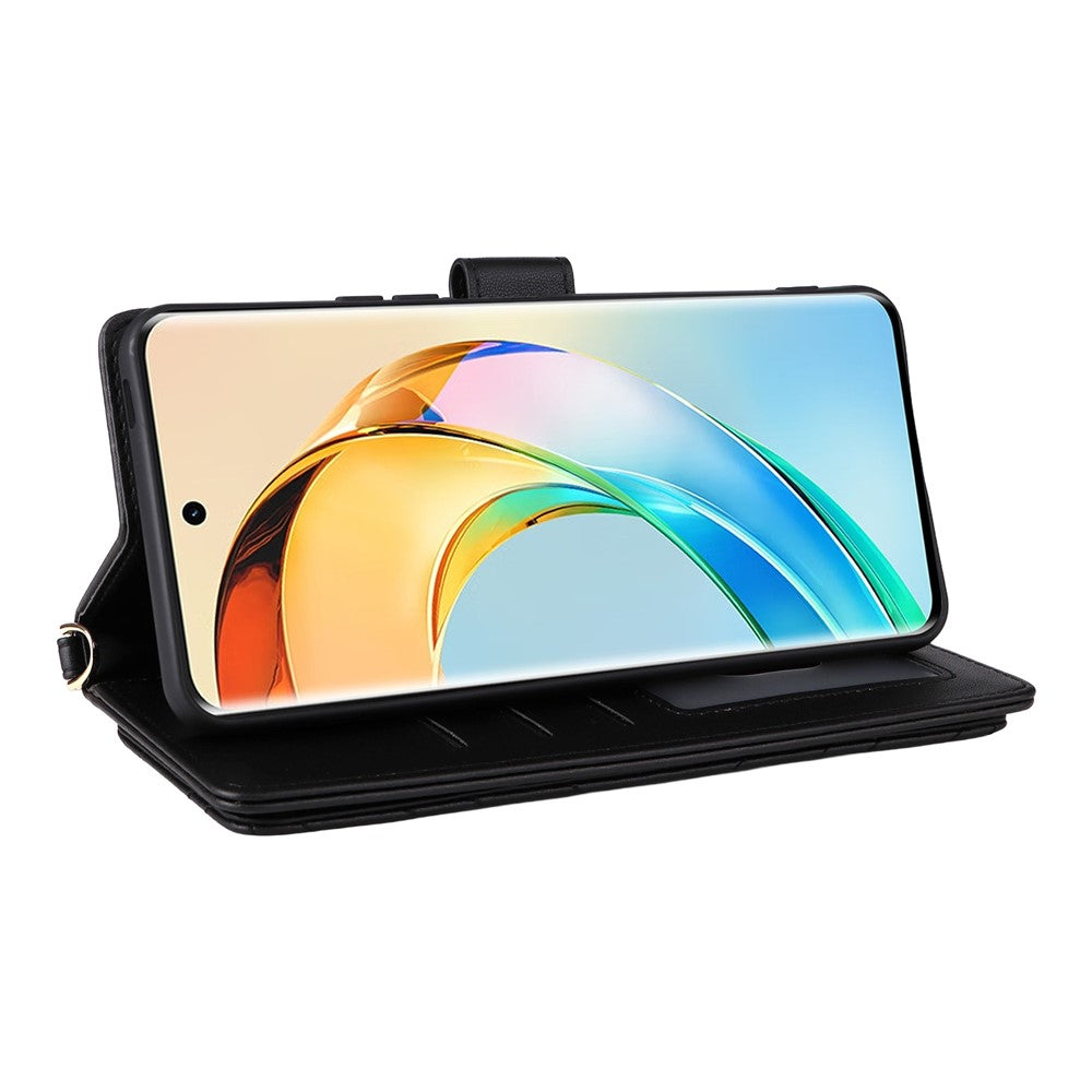 For Honor X9c Smart 5G / X60 5G Wallet Case with Shoulder / Wrist Strap Leather Phone Cover Stand