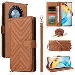 For Honor X9c Smart 5G / X60 5G Wallet Case with Shoulder / Wrist Strap Leather Phone Cover Stand